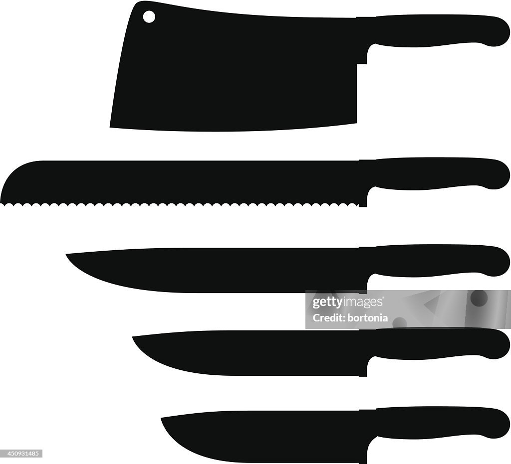 Kitchen Knife Silhouettes