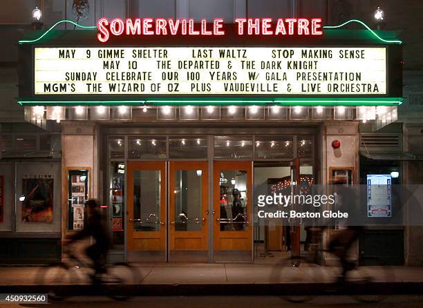 The Somerville Theatre in Davis Square in Somerville, Mass. On May 9, 2104. The theater is celebrating its 100th anniversary May 11.