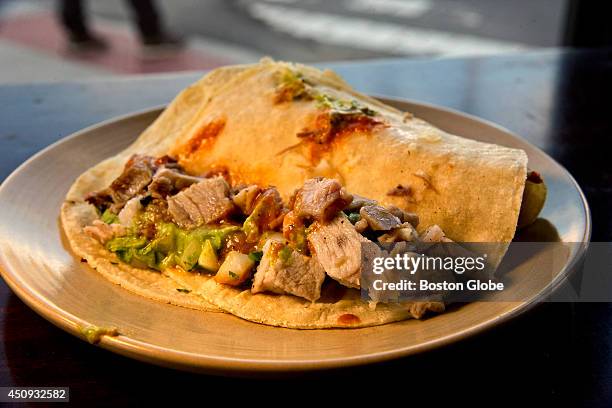 The tacos de carnitas at La Brasa on Friday, May 2, 2014.