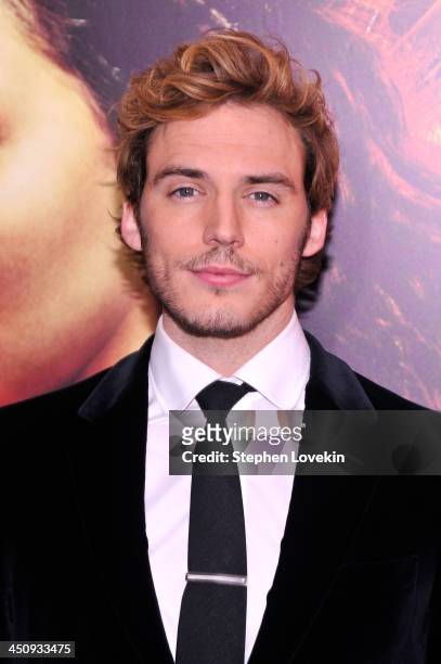 Actor Sam Claflin attends a special screening of "The Hunger Games: Catching Fire" on November 20, 2013 in New York City.
