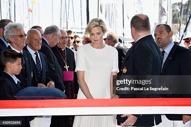 Prince Albert II of Monaco and Princess Charlene of Monaco attend the Monaco Yacht Club Opening on June 20, 2014 in Monte-Carlo, Monaco.