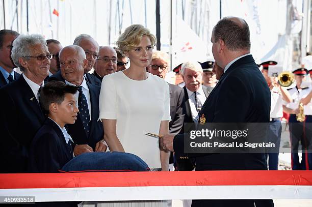 Princess Charlene of Monaco and Prince Albert II of Monaco attend the Monaco Yacht Club Opening on June 20, 2014 in Monte-Carlo, Monaco.