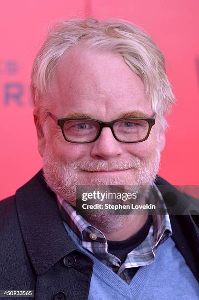 Actor Philip Seymour Hoffman attends a special screening of "The Hunger Games: Catching Fire" on November 20, 2013 in New York City.