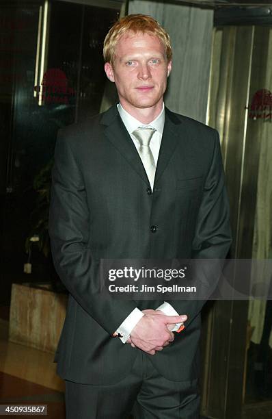 Paul Bettany during Master and Commander The Far Side of the World Screening - Outside Arrivals at Beekman Theatre in New York City, New York, United...