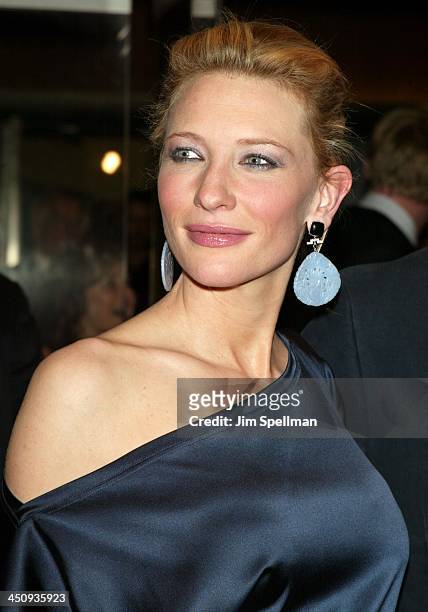 Cate Blanchett during Master and Commander The Far Side of the World Screening - Outside Arrivals at Beekman Theatre in New York City, New York,...