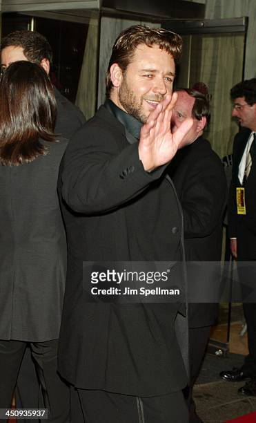 Russell Crowe during Master and Commander The Far Side of the World Screening - Outside Arrivals at Beekman Theatre in New York City, New York,...