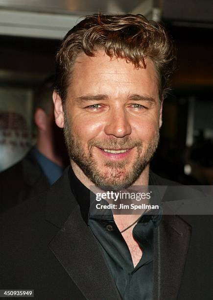 Russell Crowe during Master and Commander The Far Side of the World Screening - Outside Arrivals at Beekman Theatre in New York City, New York,...