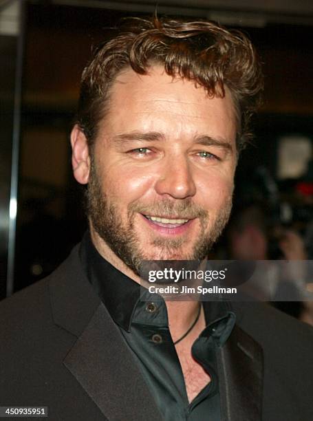 Russell Crowe during Master and Commander The Far Side of the World Screening - Outside Arrivals at Beekman Theatre in New York City, New York,...