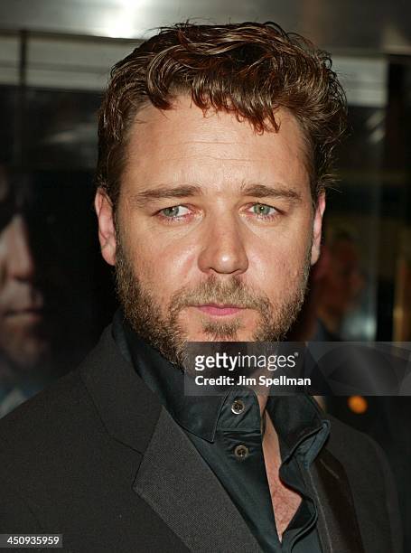 Russell Crowe during Master and Commander The Far Side of the World Screening - Outside Arrivals at Beekman Theatre in New York City, New York,...