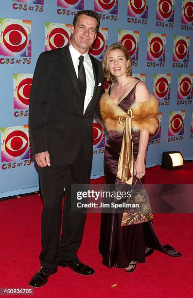 David James Elliott and wife Nanci Chambers during CBS at 75 at Hammerstein Ballroom in New York City, New York, United States.