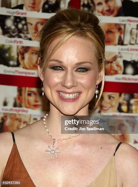 Laura Linney during Love Actually New York Premiere at Ziegfeld Theatre in New York City, New York, United States.