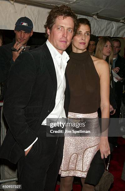 Hugh Grant and girlfriend Rosario Saxe Coburg during Love Actually New York Premiere at Ziegfeld Theatre in New York City, New York, United States.