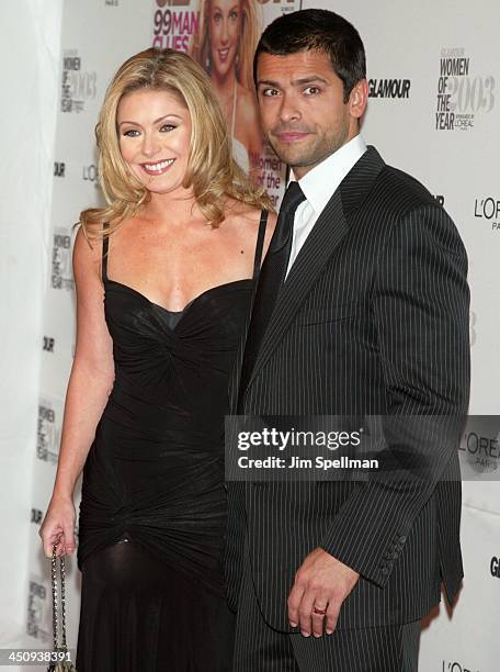 Kelly Ripa and Mark Consuelos during 14th Annual GLAMOUR Women of the Year Awards - Arrivals at American Museum of Natural History in New York City,...