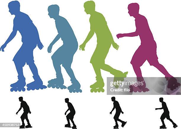 rollerblading - roller blade stock illustrations