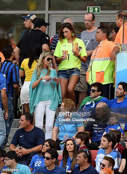 Alena Seredova, wife of Gianluigi Buffon of Italy, looks on during the 2014 FIFA World Cup Brazil Group D match between Italy and Costa Rica at Arena...