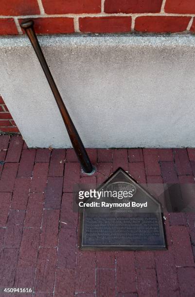 Louisville Slugger's walk of fame honors Josh Gibson with baseball bat and home plate plaque on May 31, 2014 in Louisville, Kentucky.