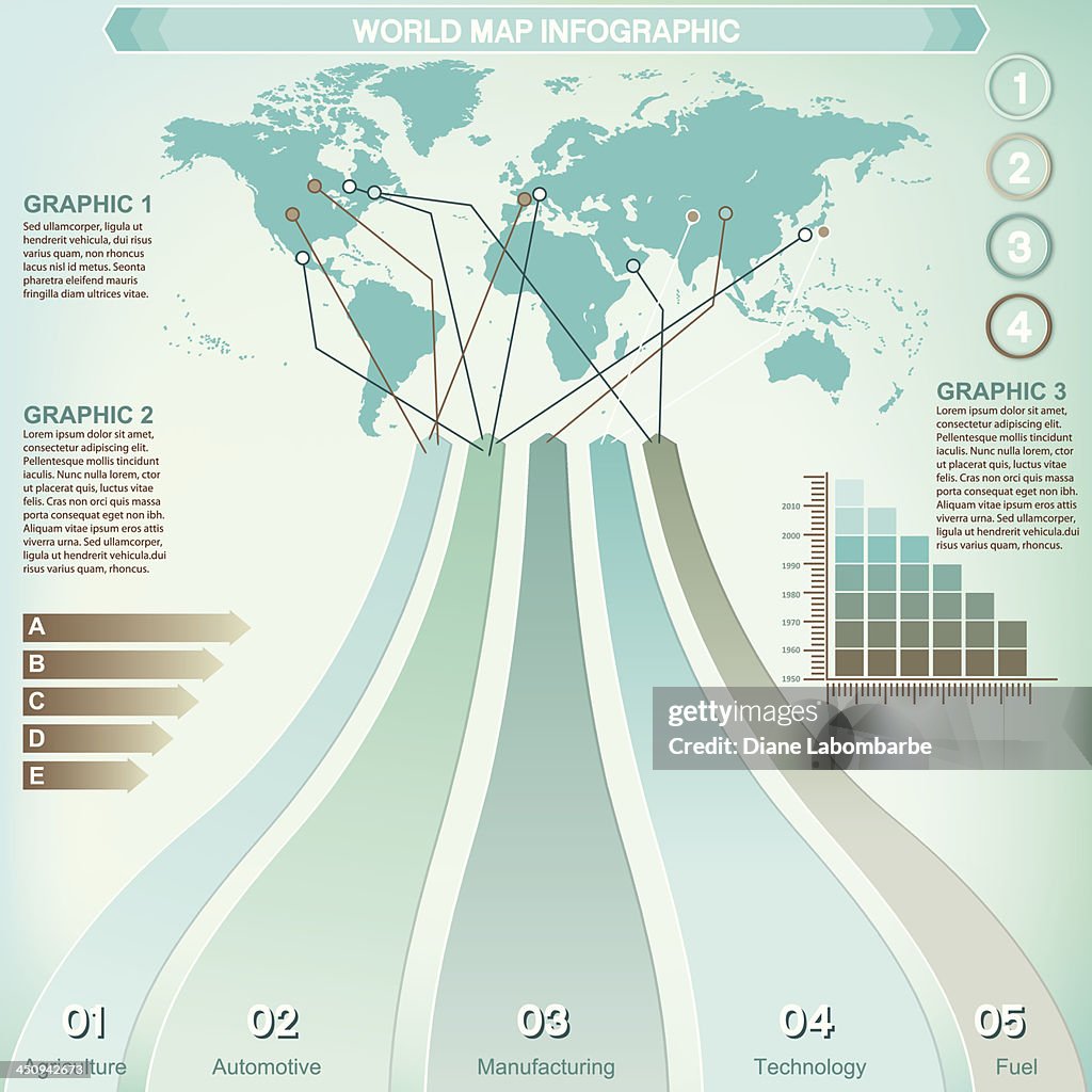 Infographic Option Tabs And World Map High-Res Vector Graphic - Getty ...