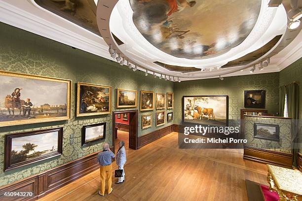 View of the Potter Room with in the back Paulus Potter's 'The Bull' in the Mauritshuis Museum on June 20, 2014 in The Hague, Netherlands. The...