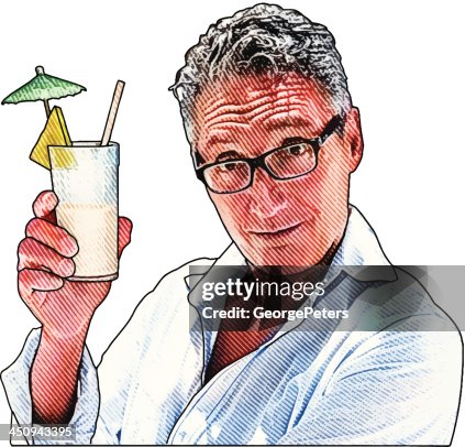Adult Man Enjoying a Cocktail Adult Man Enjoying a Cocktail