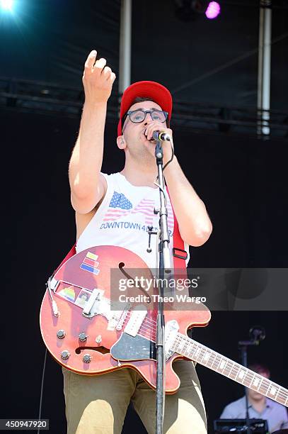 Jack Antonoff of Bleachers performs onstage during day 2 of the Firefly Music Festival on June 20, 2014 in Dover, Delaware.