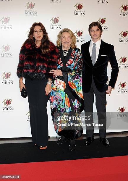 Marta Brivio Sforza, Marta Marzotto and Oliviero Marzotto attend the Fondazione Milan 10th Anniversary Gala photocall on November 20, 2013 in Milan,...