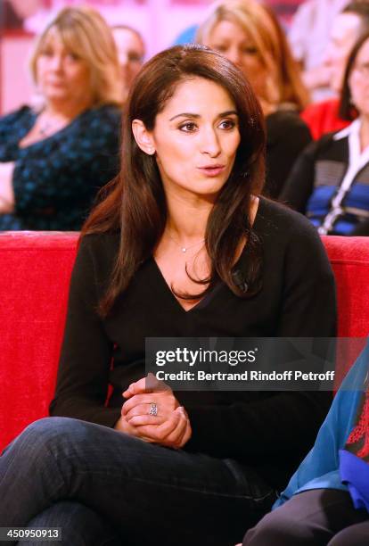 Actress of Theater piece 'Sonate d'automne' Rachida Brakni attends the 'Vivement Dimanche' French TV Show, held at Pavillon Gabriel on November 20,...