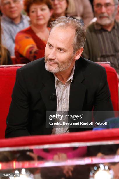 Actor Hippolyte Girardot attends the 'Vivement Dimanche' French TV Show, held at Pavillon Gabriel on November 20, 2013 in Paris, France.