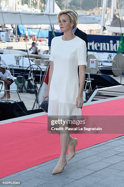 Princess Charlene of Monaco attends the Monaco Yacht Club Opening on June 20, 2014 in Monte-Carlo, Monaco.