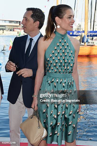 Gad Elmaleh and Charlotte Casiraghi attend the Monaco Yacht Club Opening on June 20, 2014 in Monte-Carlo, Monaco.