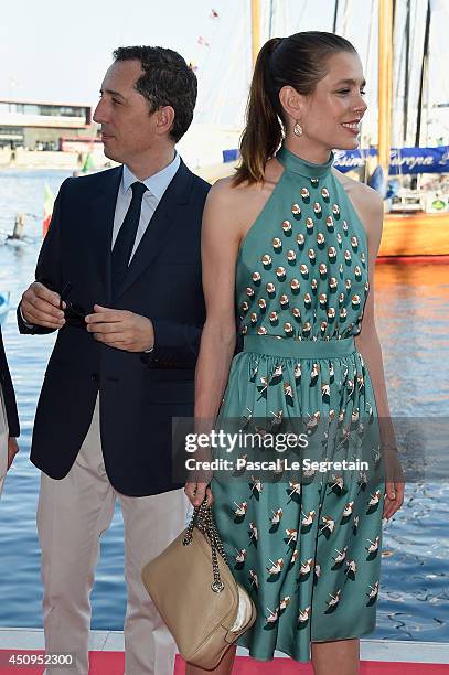 Gad Elmaleh and Charlotte Casiraghi attend the Monaco Yacht Club Opening on June 20, 2014 in Monte-Carlo, Monaco.