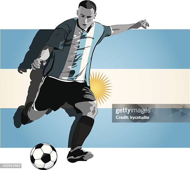 argentinian soccer player - heading the ball 幅插畫��檔、美工圖案、卡通及圖標