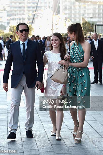 Gad Elmaleh, Princess Alexandra of Hanover and Charlotte Casiraghi attend the Monaco Yacht Club Opening on June 20, 2014 in Monte-Carlo, Monaco.