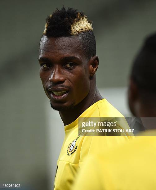 Ghana's defender John Boye takes part in a training session in the Castelao Stadium in Fortaleza on June 20, 2014 on the eve of the Group G football...
