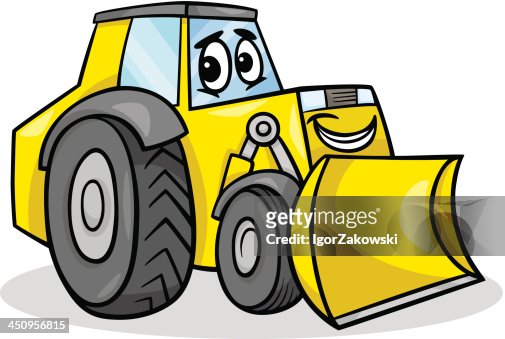 Bulldozer Character Cartoon Illustration High-Res Vector Graphic - Getty  Images