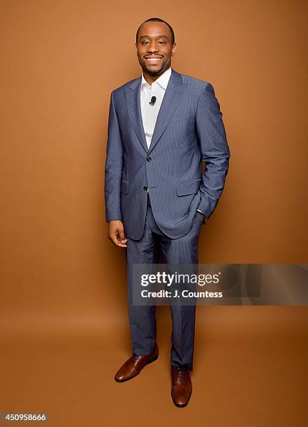 Media personality Marc Lamont Hill poses for a portrait at the 2014 American Black Film Festival at the Metropolitan Pavillion on June 20, 2014 in...