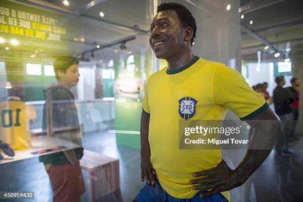 Pele wax statue on display at Pele Museum on June 20, 2014 in Santos, Brazil. The 4,000 square meter complex is located in Santo's old town and its...