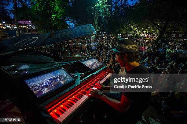 Davide Martello during a moment of his concert in the Turkish capital city. The artist, dubbed The Gezi Park Pianist for playing during the 2013...