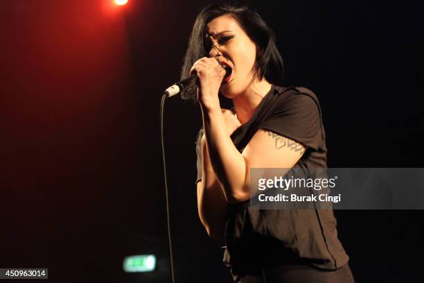 Nic Endo of Atari Teenage Riot performs on stage at Electric Ballroom for Camden Crawl's CC14 on June 20, 2014 in London, United Kingdom.