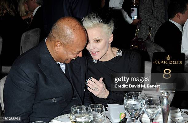 Michael Roberts and Daphne Guinness attend the Isabella Blow: Fashion Galore! charity dinner hosted by the Isabella Blow Foundation at Claridges...