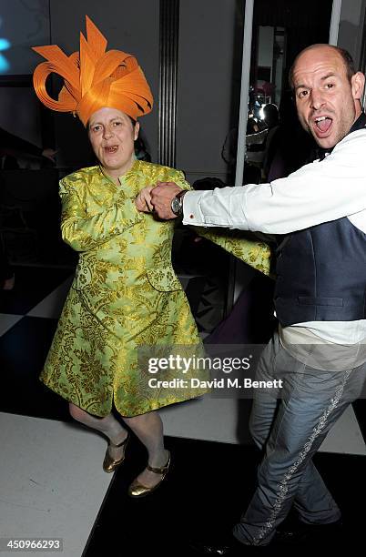 Lavinia Blow and Stefan Bartlett attend the Isabella Blow: Fashion Galore! charity dinner hosted by the Isabella Blow Foundation at Claridges Hotel...