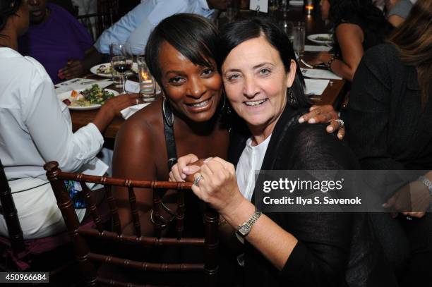 Actress Vanessa Bell Calloway and UP SVP, Original Programming Barbara Fisher attend the 2014 ABFF_ UP TV & Aspire TV Dinner at Soho House on June...