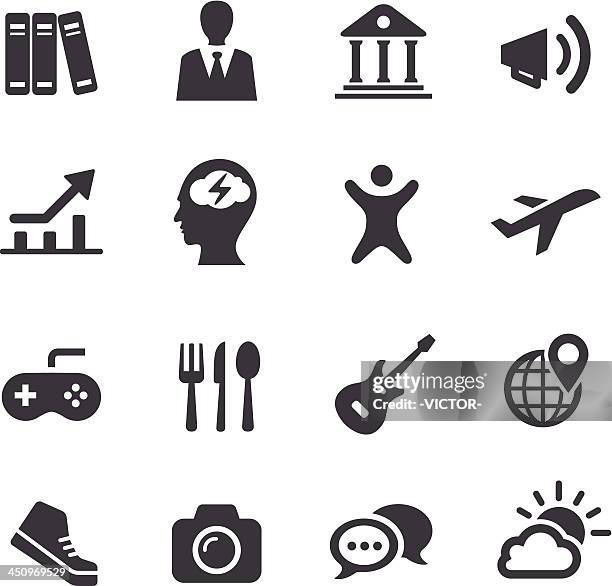 illustrazioni stock, clip art, cartoni animati e icone di tendenza di app e software categorie serie di icone-acme - marketplace categories icon set