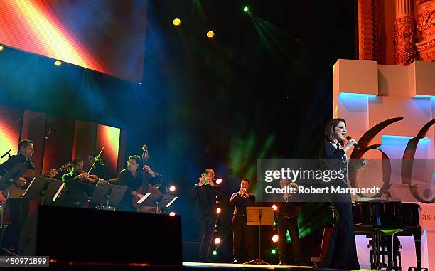 Gloria Estefan performs on stage during the Onda Awards 2013 Gala at the Gran Teatre del Liceu on November 20, 2013 in Barcelona, Spain.