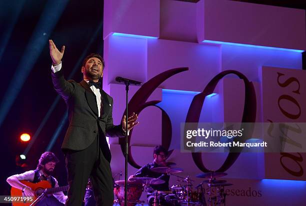 Miguel Poveda performs on stage during the Onda Awards 2013 Gala at the Gran Teatre del Liceu on November 20, 2013 in Barcelona, Spain.