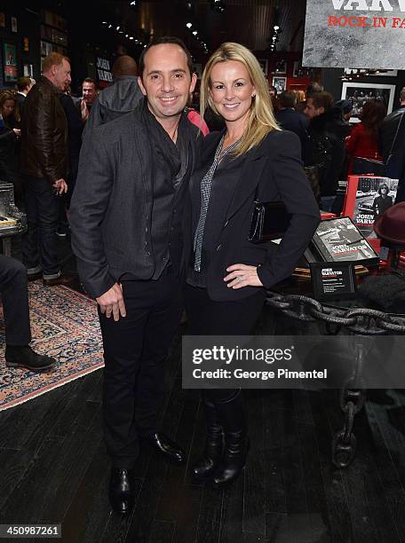 Frankie 'Flowers' Ferragine and wife Laurie Ferragine attends the opening of the new Toronto store and the launch of JOHN VARVATOS: ROCK IN FASHION...