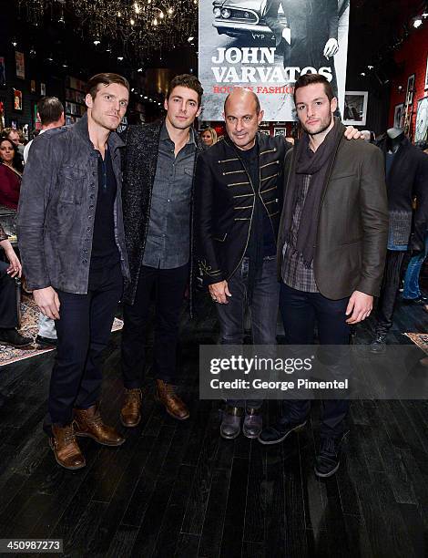 Toronto Maple Leaf Hockey players David Clarkson and Joffrey Lupul, Fashion Designer John Varvatos and Toronto Maple Leaf Hockey player Jonathan...