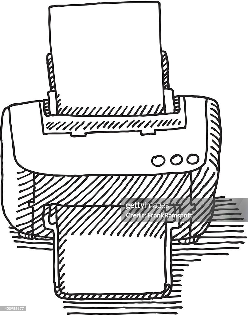 Computer Printer Drawing High-Res Vector Graphic - Getty Images