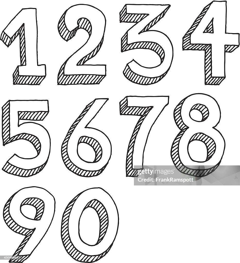 Number Set Drawing High-Res Vector Graphic - Getty Images