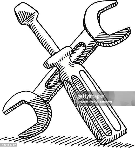 Herramientas De Dibujo De Destornillador Y Llave Ilustración de stock - Getty Images Herramientas De Dibujo De Destornillador Y Llave Ilustración de stock - Getty Images