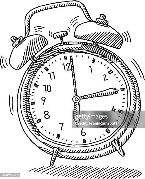 klingeln wecker morgen aufwachen zeichnung - wecker stock-grafiken, -clipart, -cartoons und -symbole